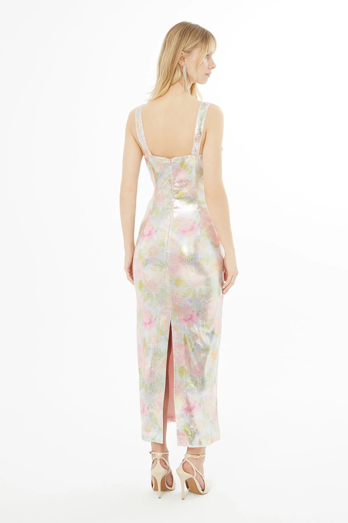 Strappy Sequin Midi Dress - Image 3