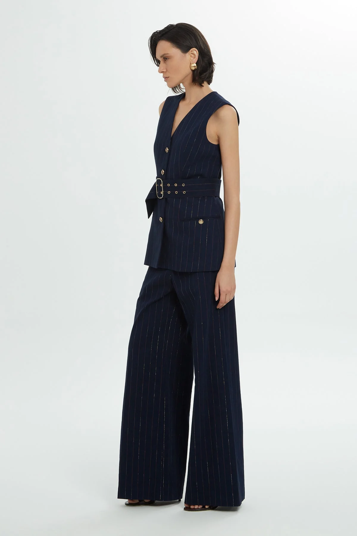 Striped Belted Vest - Image 2
