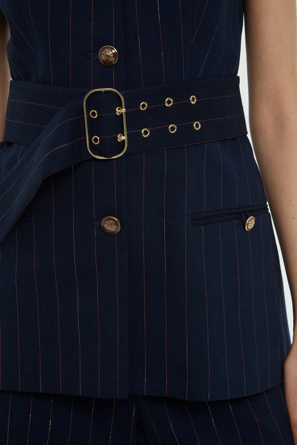 Striped Belted Vest - Image 3