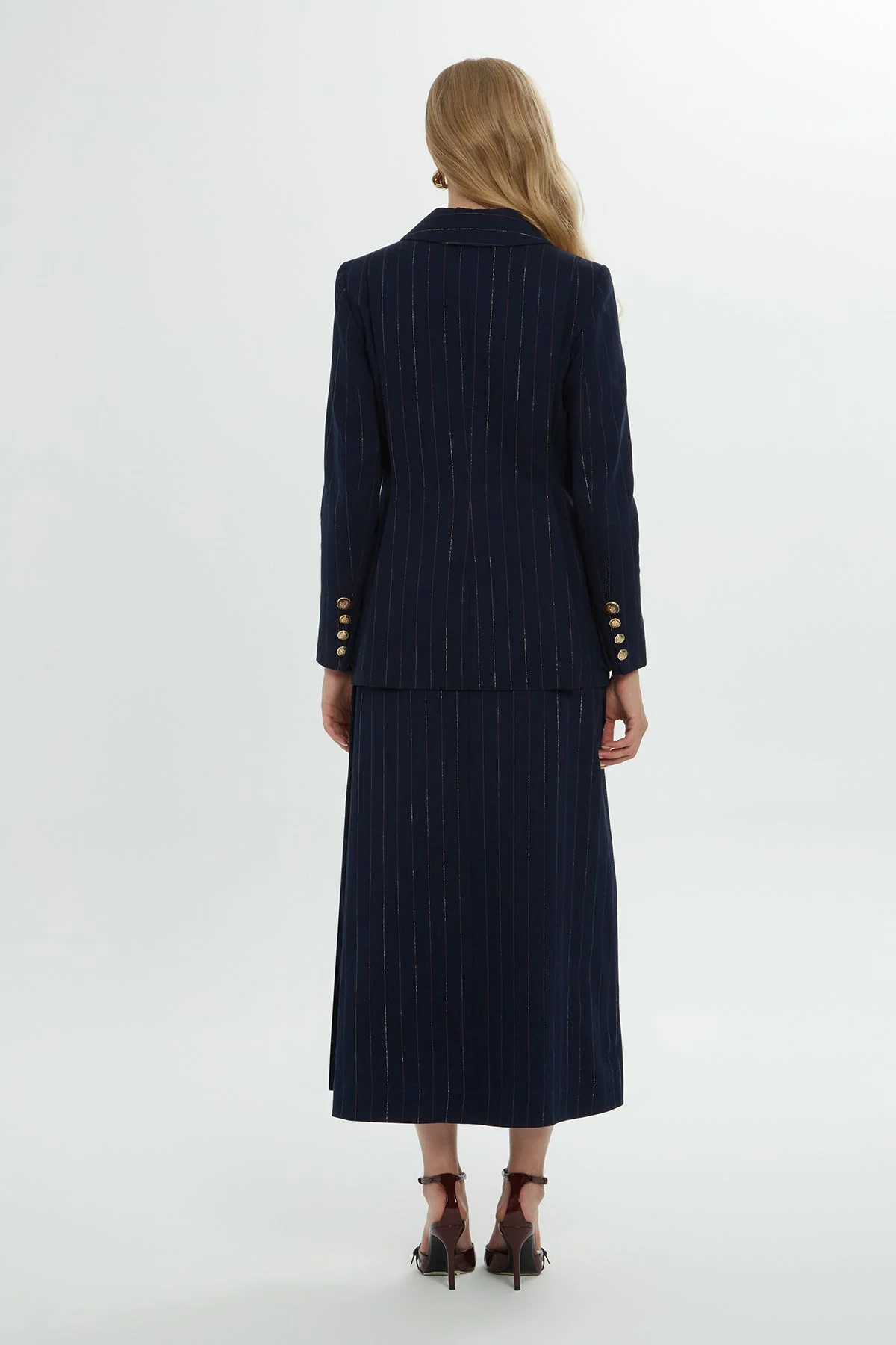 Striped Button-Sleeve Blazer - Image 4