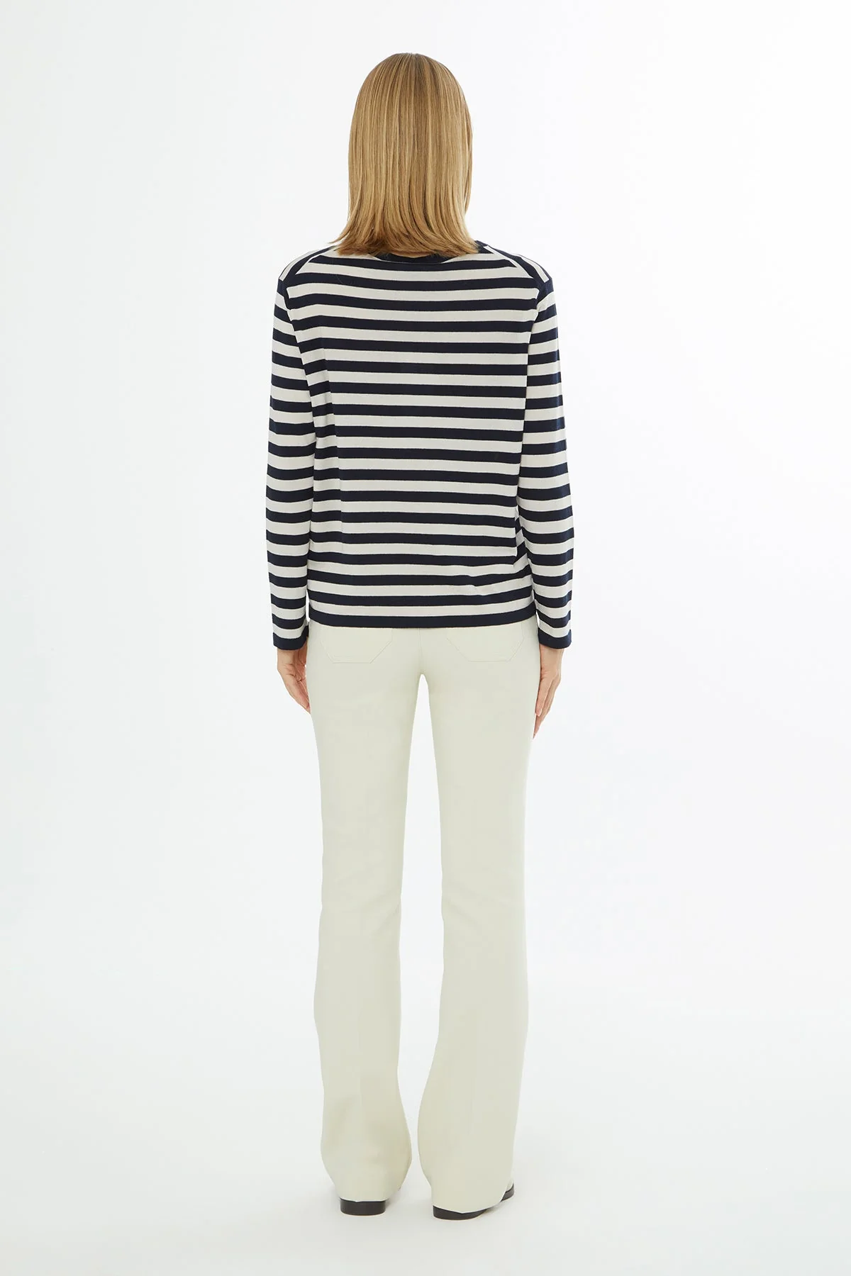 Striped Long-Sleeve Knit Blouse - Image 5