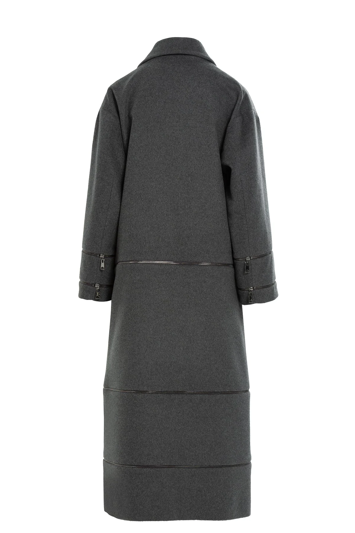 Long Multi-Length Cashmere Coat - Image 3