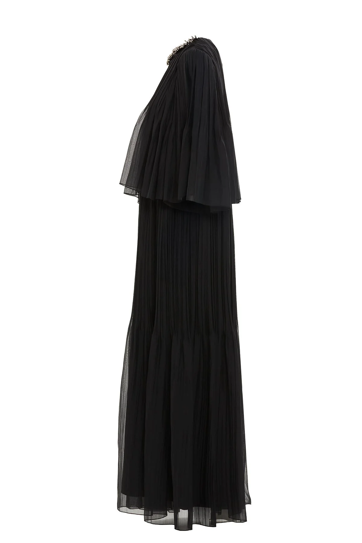 Three-Quarter Sleeve Pleated Long Dress - Image 2