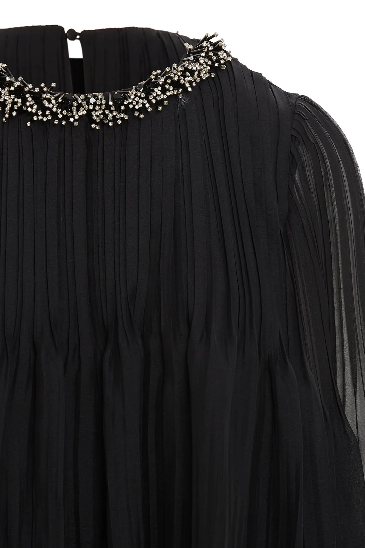 Three-Quarter Sleeve Pleated Long Dress - Image 3