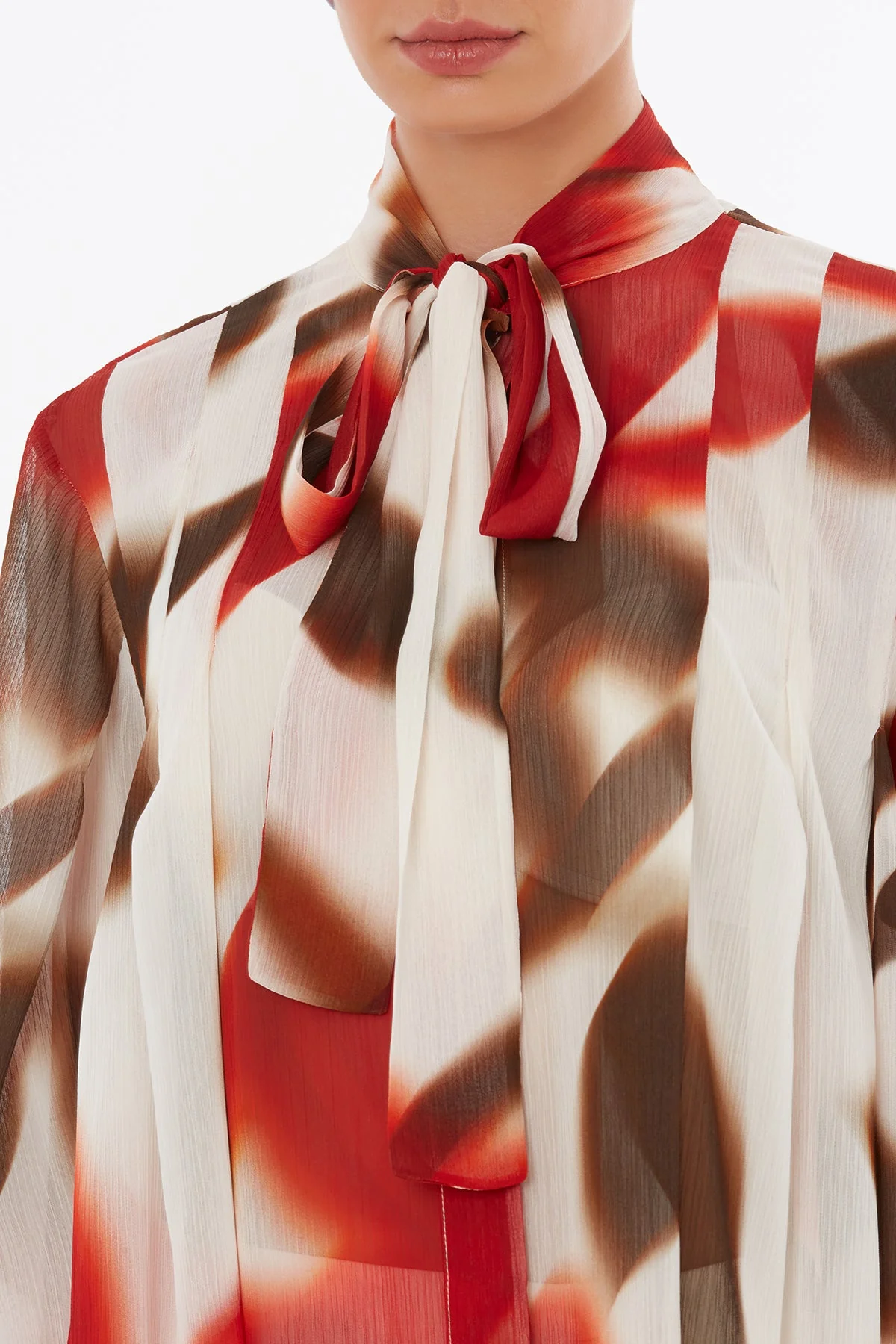 Tie Detail Balloon Sleeve Blouse - Image 3