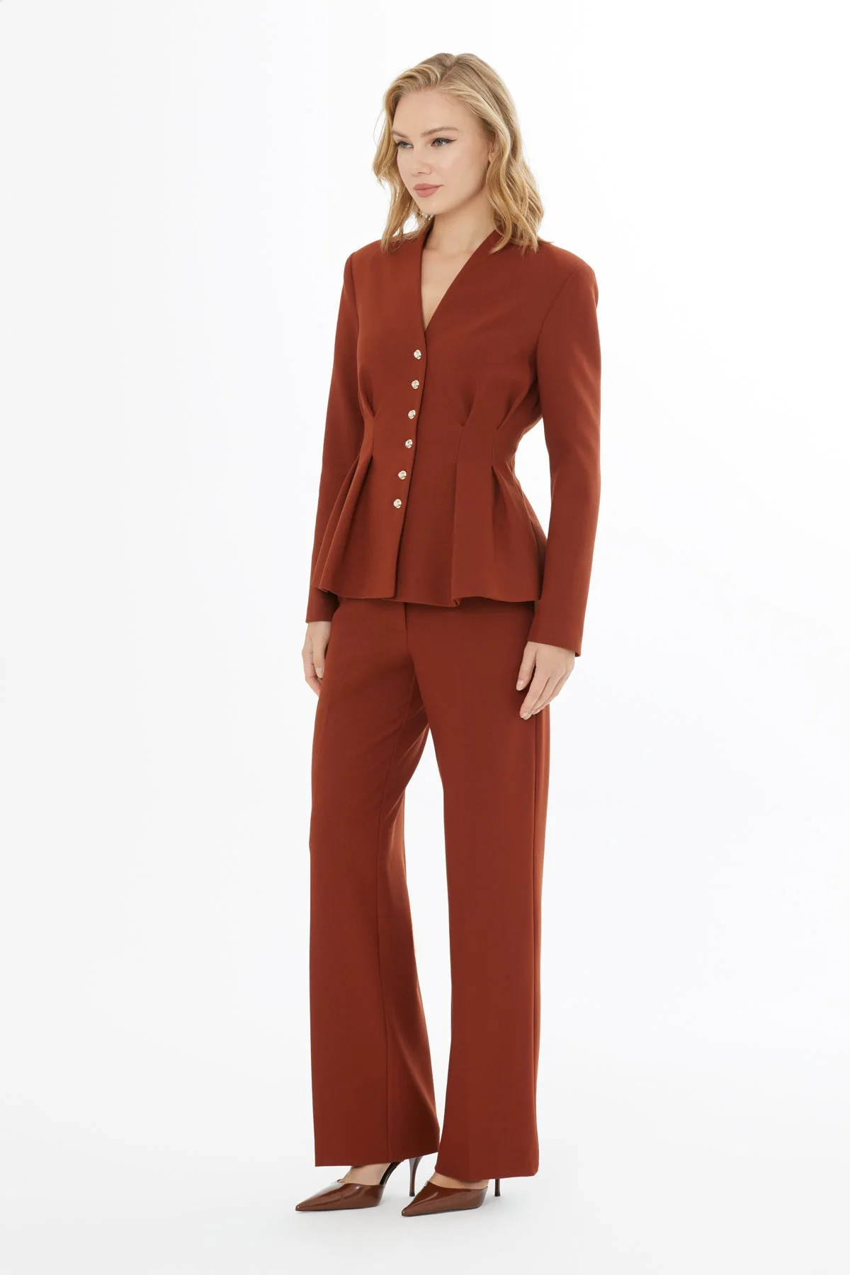 Tile Jacket and Carrot Pants Suit - Image 3