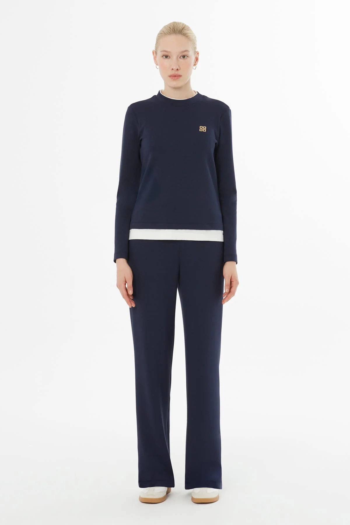 Navy Tracksuit Set with Elastic Waistband