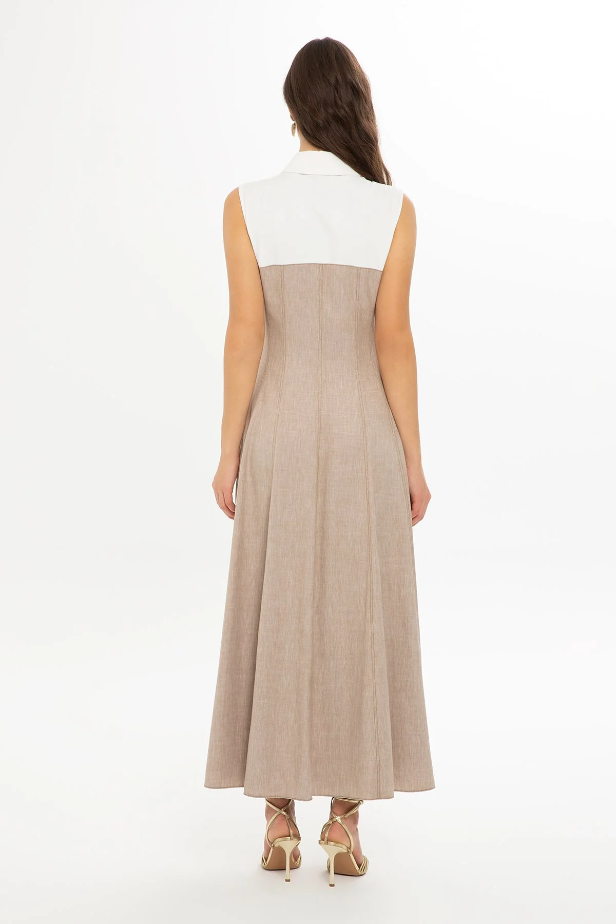 Waisted Ruffled Long Dress - Image 4