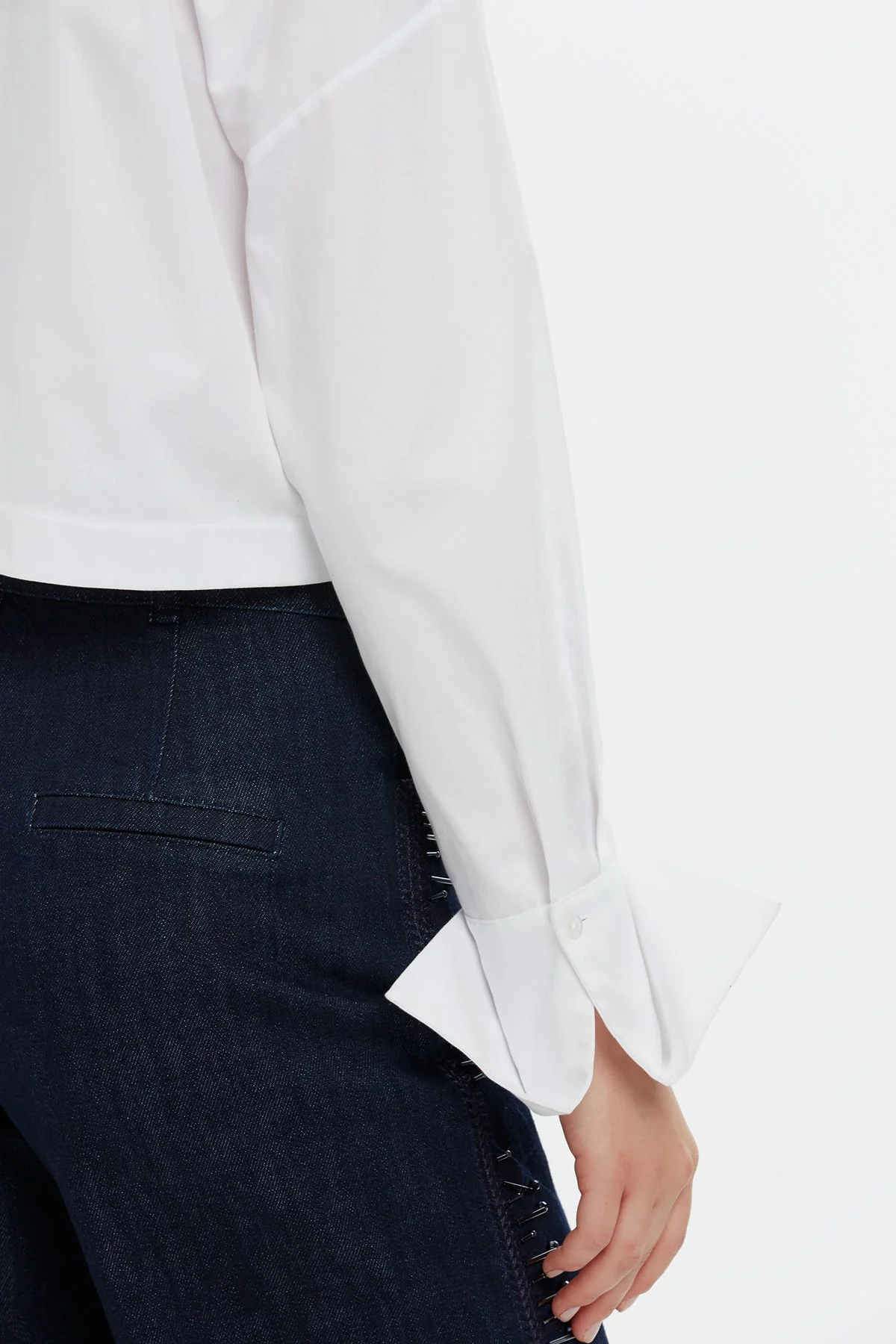 White Beaded Collar Detail Blouse - Image 4