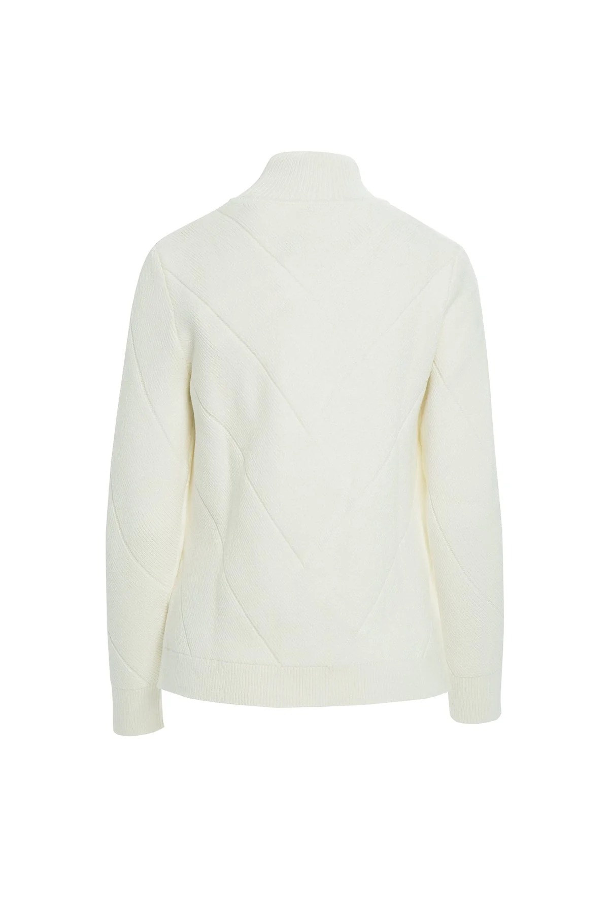 White Beaded Turtleneck Sweater - Image 3