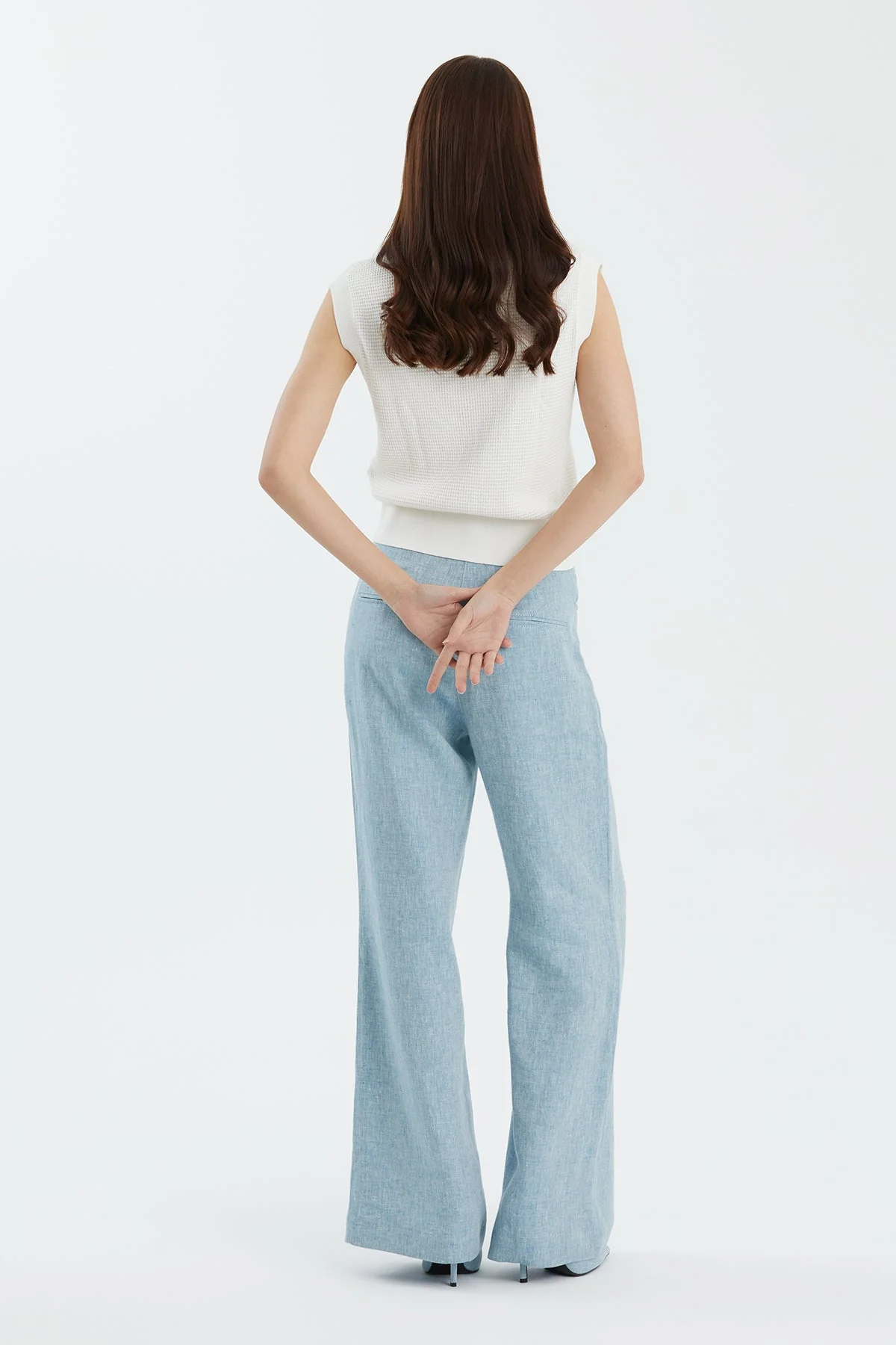White Classic Polo Neck Knit - Image 4