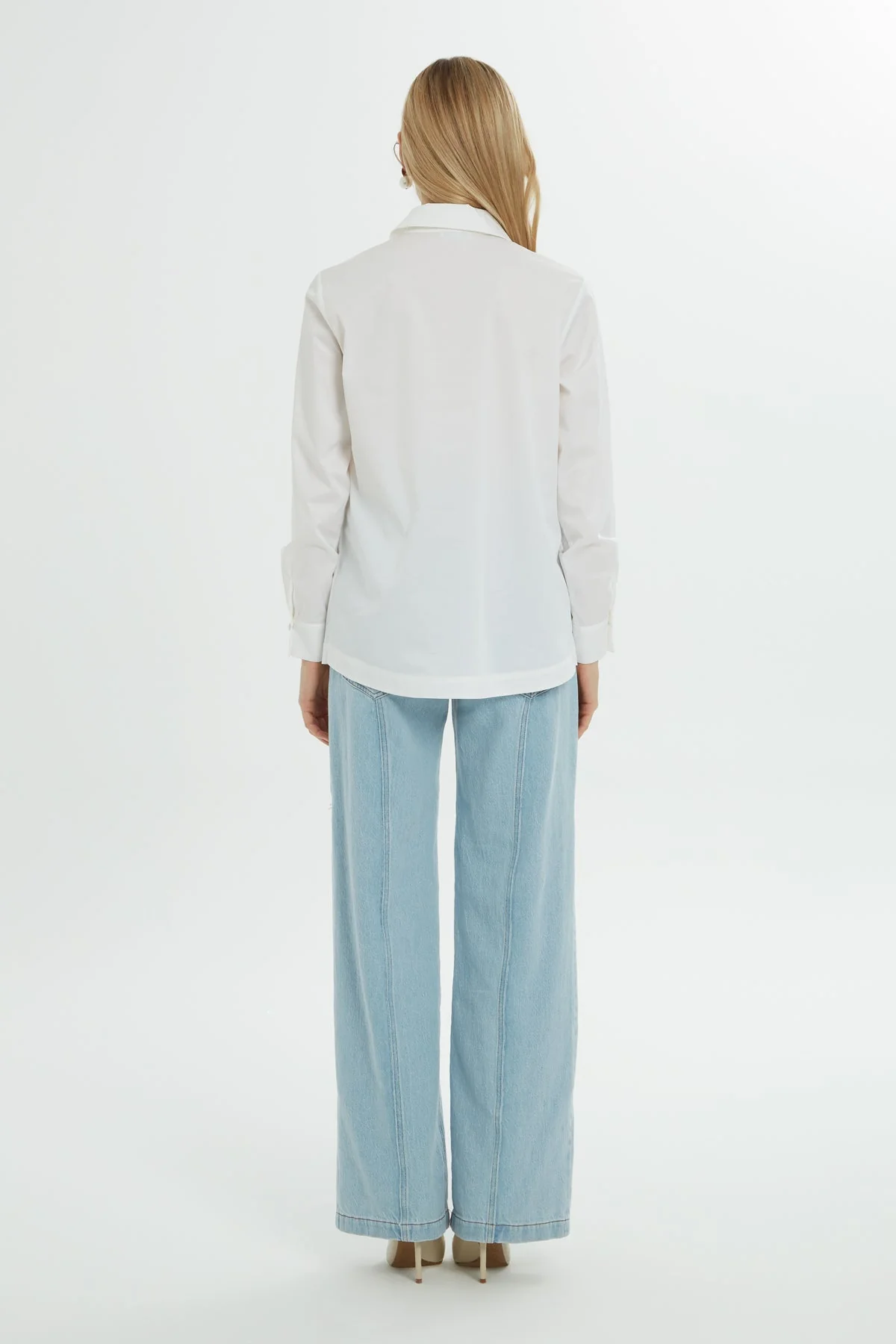 White Cutout Long-Sleeve Shirt - Image 5
