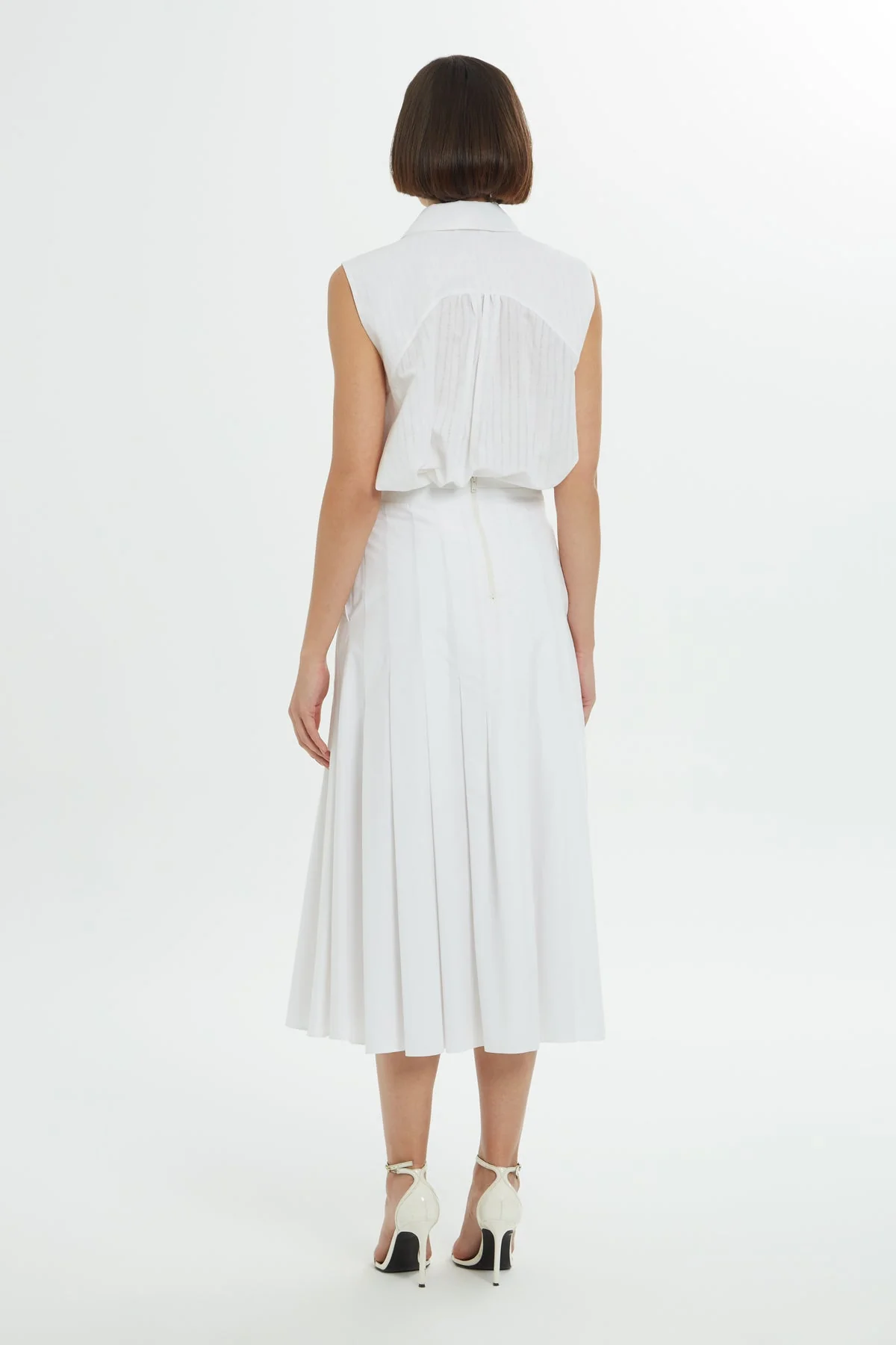 White Embroidered Midi Skirt - Image 4