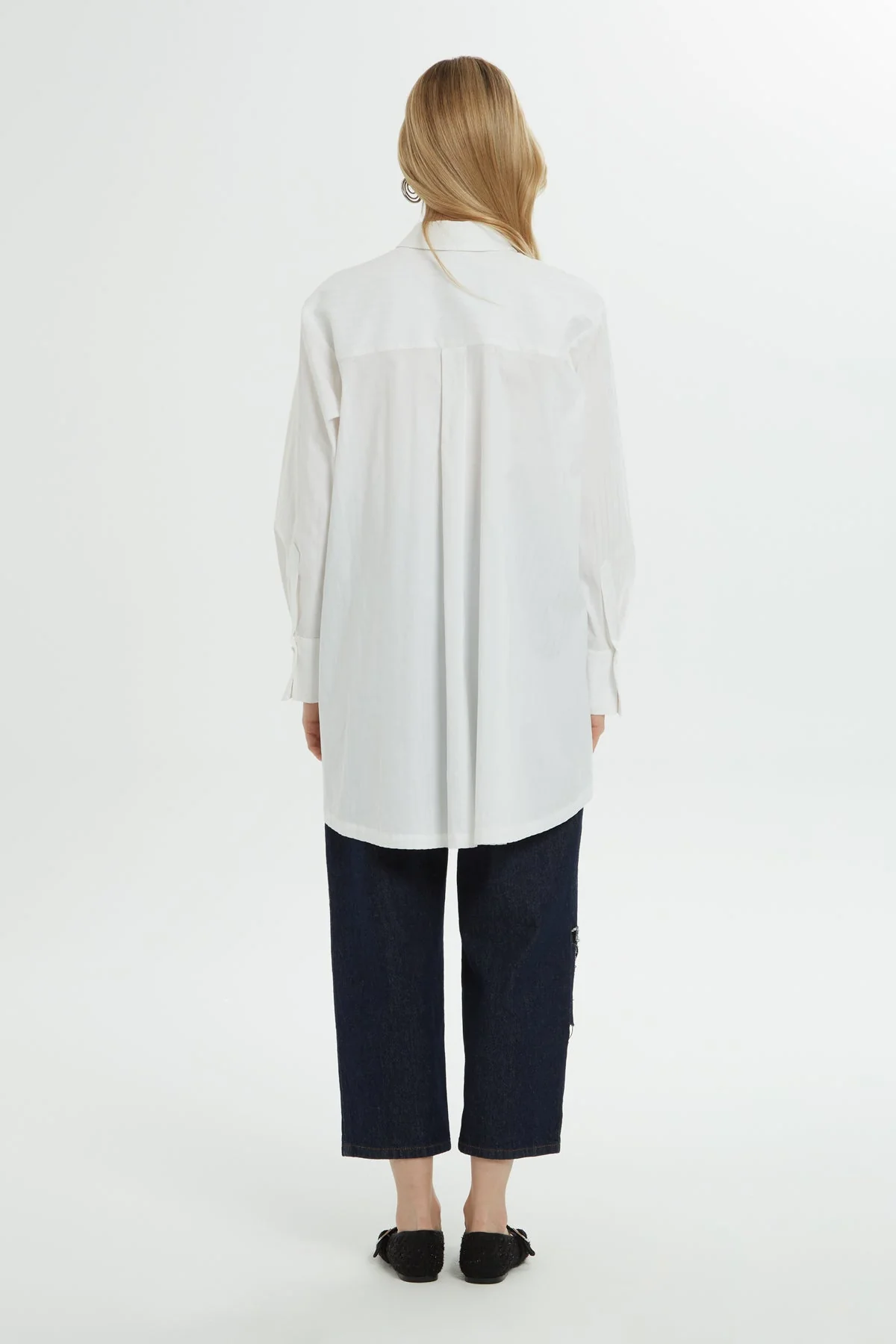 White Embroidered-Pocket Cotton Shirt - Image 5