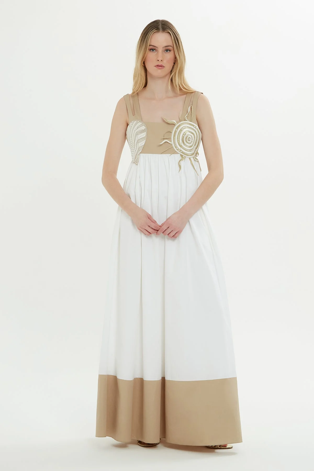 White Long Dress with Straps