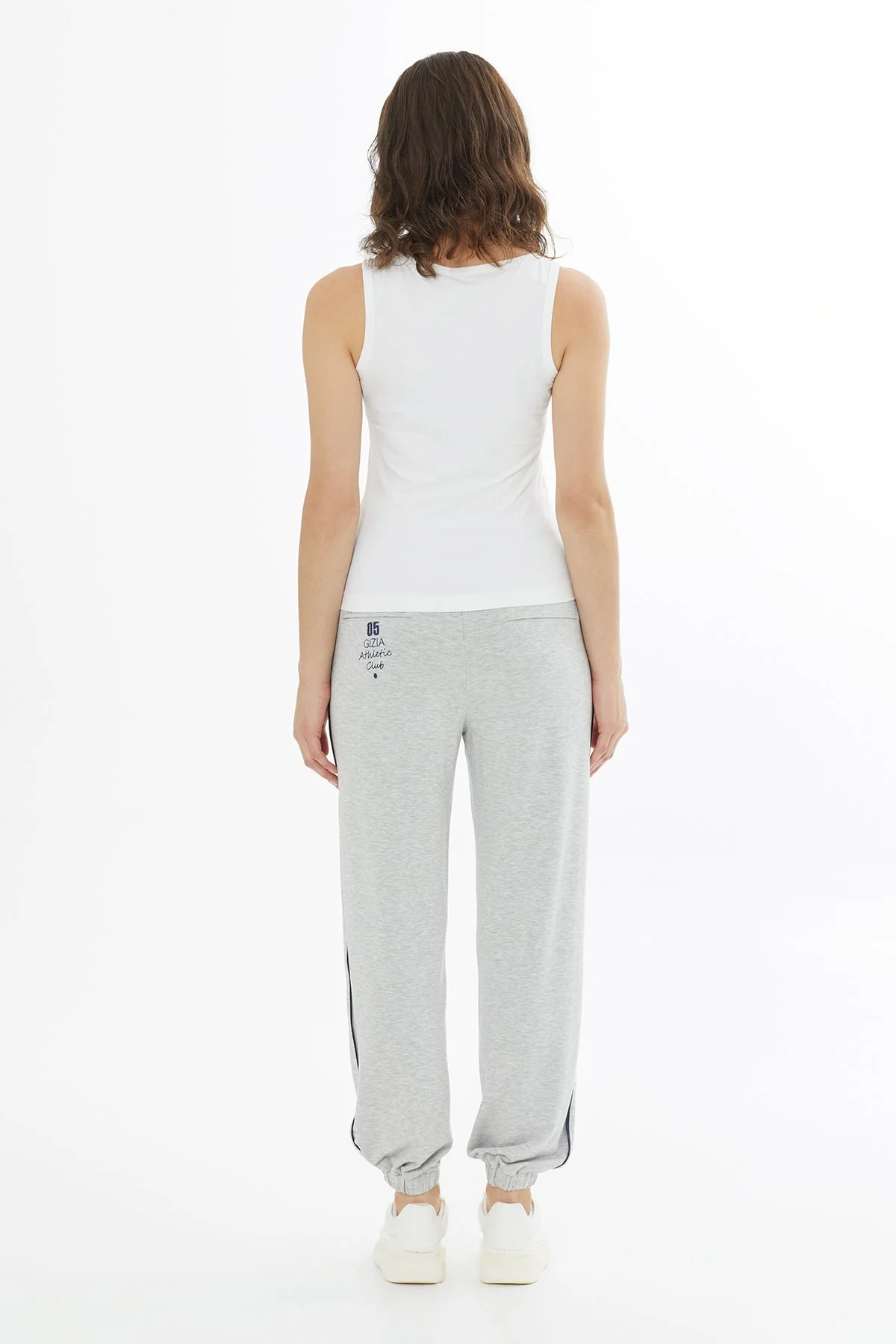 White Printed Front Classic Tank Top - Image 5