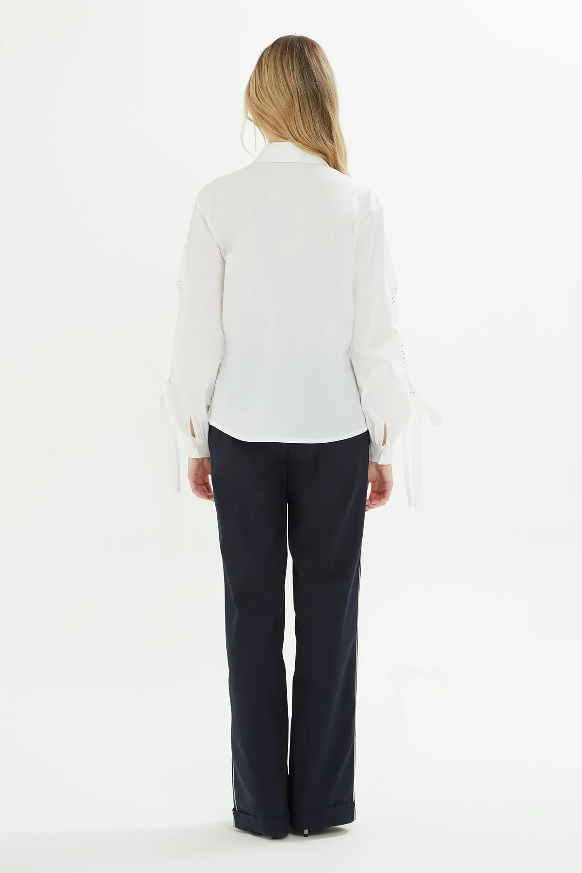 White Sleeve-Detail Shirt - Image 4