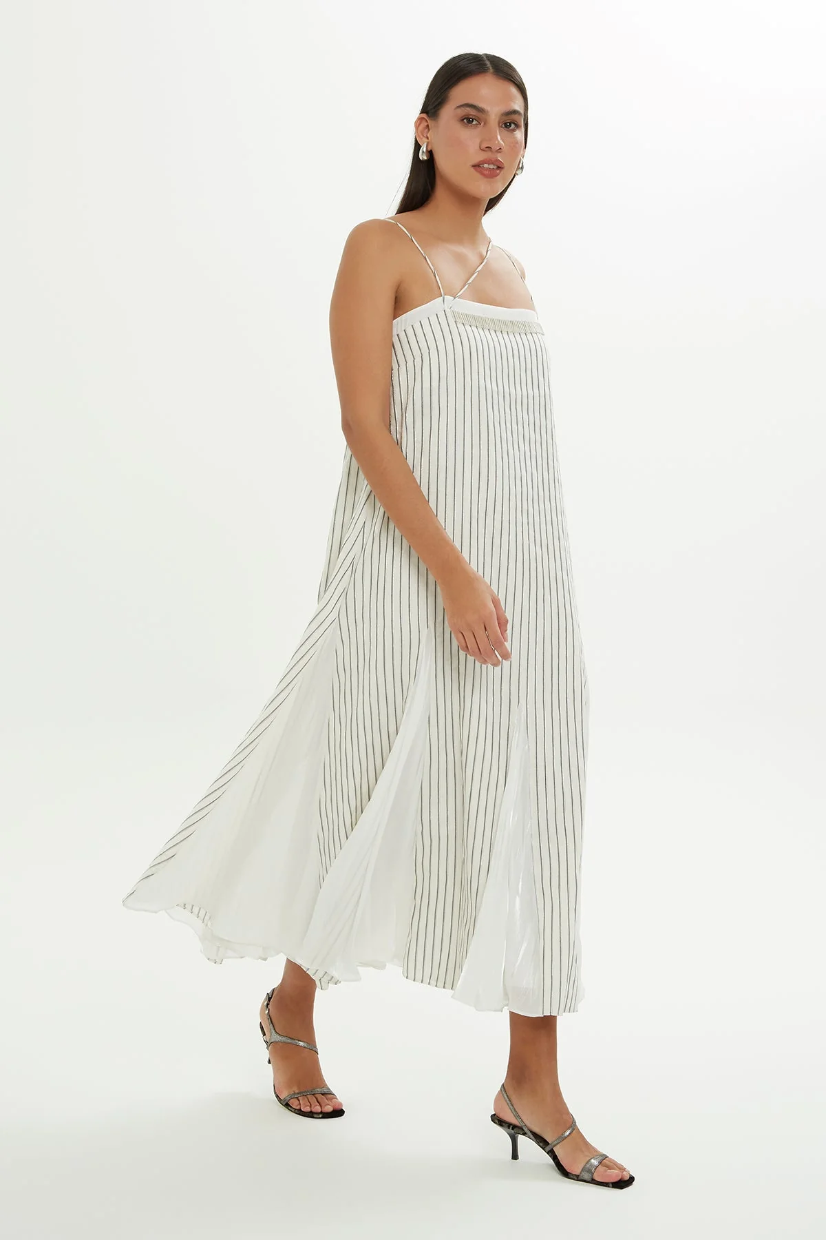 White Thin-Strap Midi Dress - Image 3