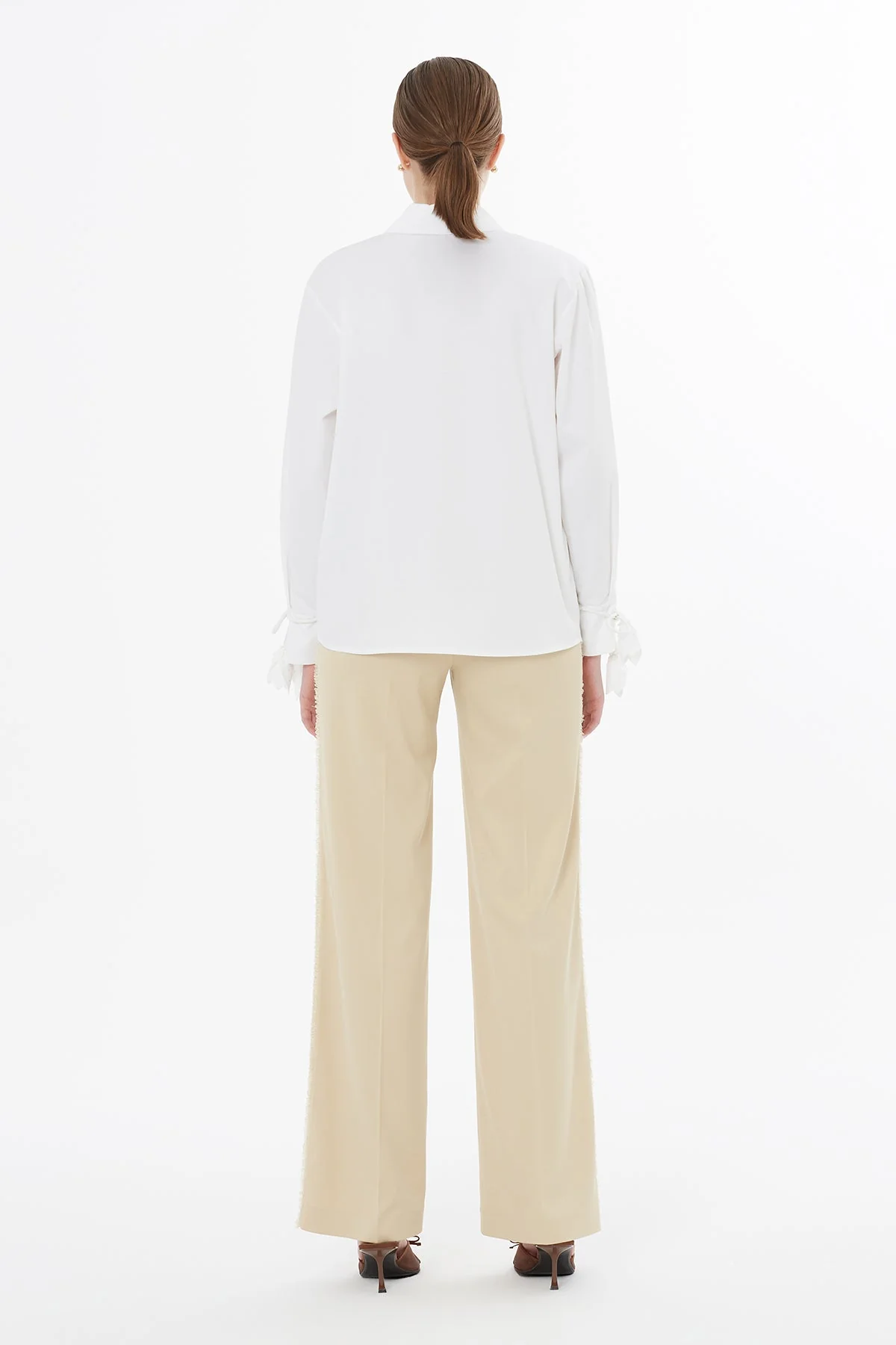 White Tulip Motif Embroidered Shirt - Image 5