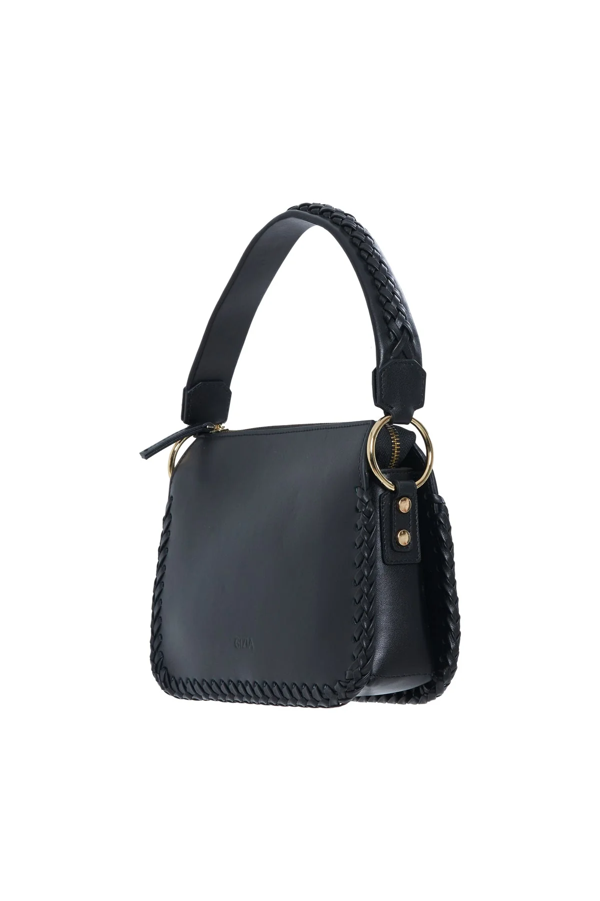 Woven Detail Leather Hbag