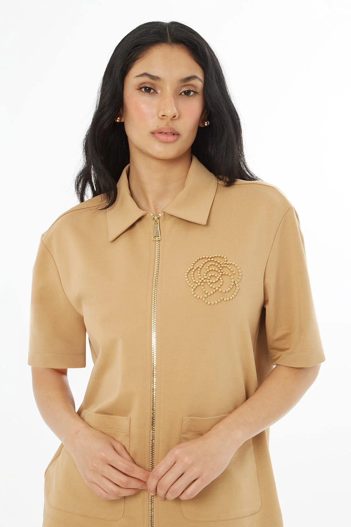 Zippe Tracksuit Set with Floral Accessories - Image 2